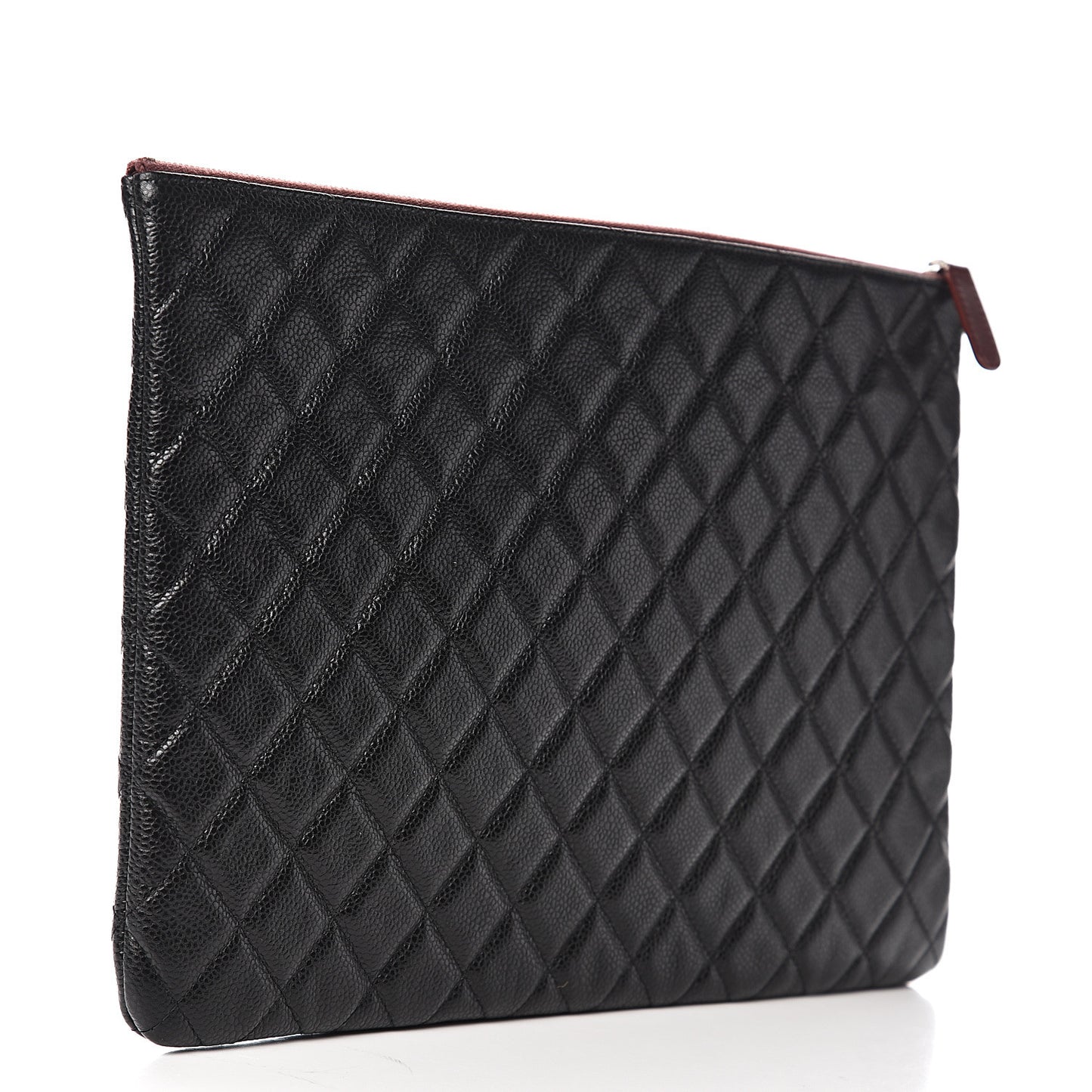 Caviar Quilted Large Cosmetic Case Black