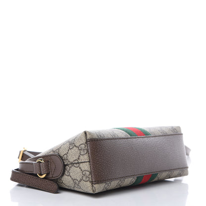 Gucci GG Supreme Monogram Textured Dollar Calfskin Web Small Ophidia Dome Shoulder Bag Beige Ebony New Acero 4 of 9