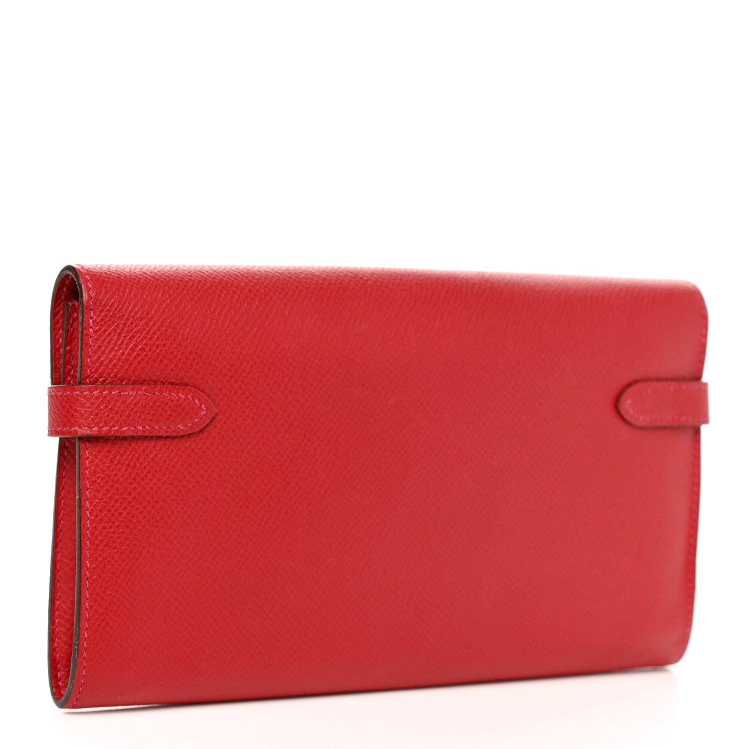 Hermes Epsom Kelly Longue Wallet Rouge Casaque 3 of 9