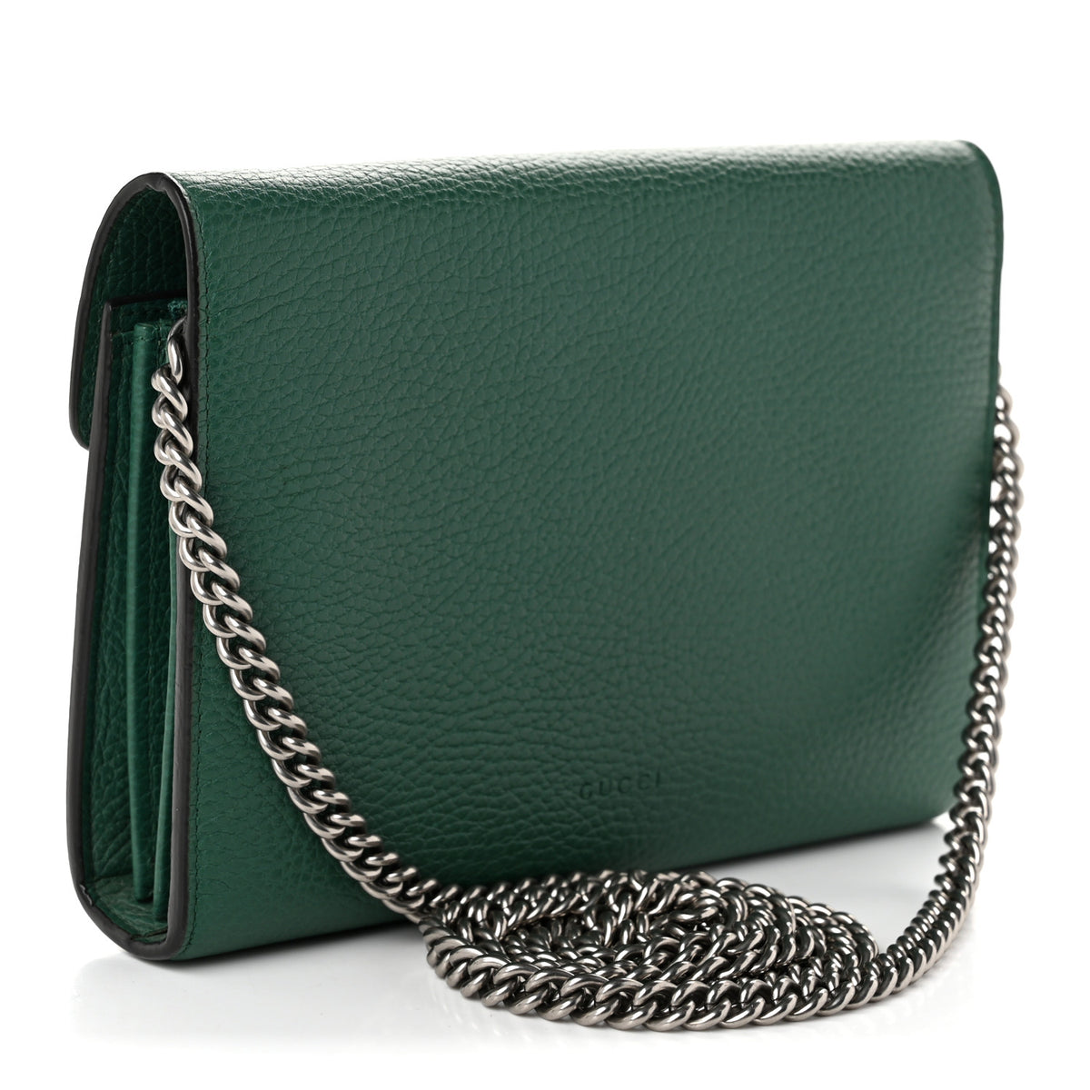 Gucci Calfskin Mini Dionysus Chain Wallet Emerald 3 of 10