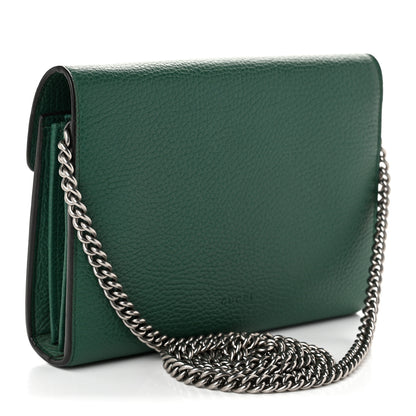 Gucci Calfskin Mini Dionysus Chain Wallet Emerald 3 of 10