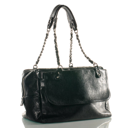 Chanel Glazed Caviar Pocket In The City Tote Black 3 of 8
