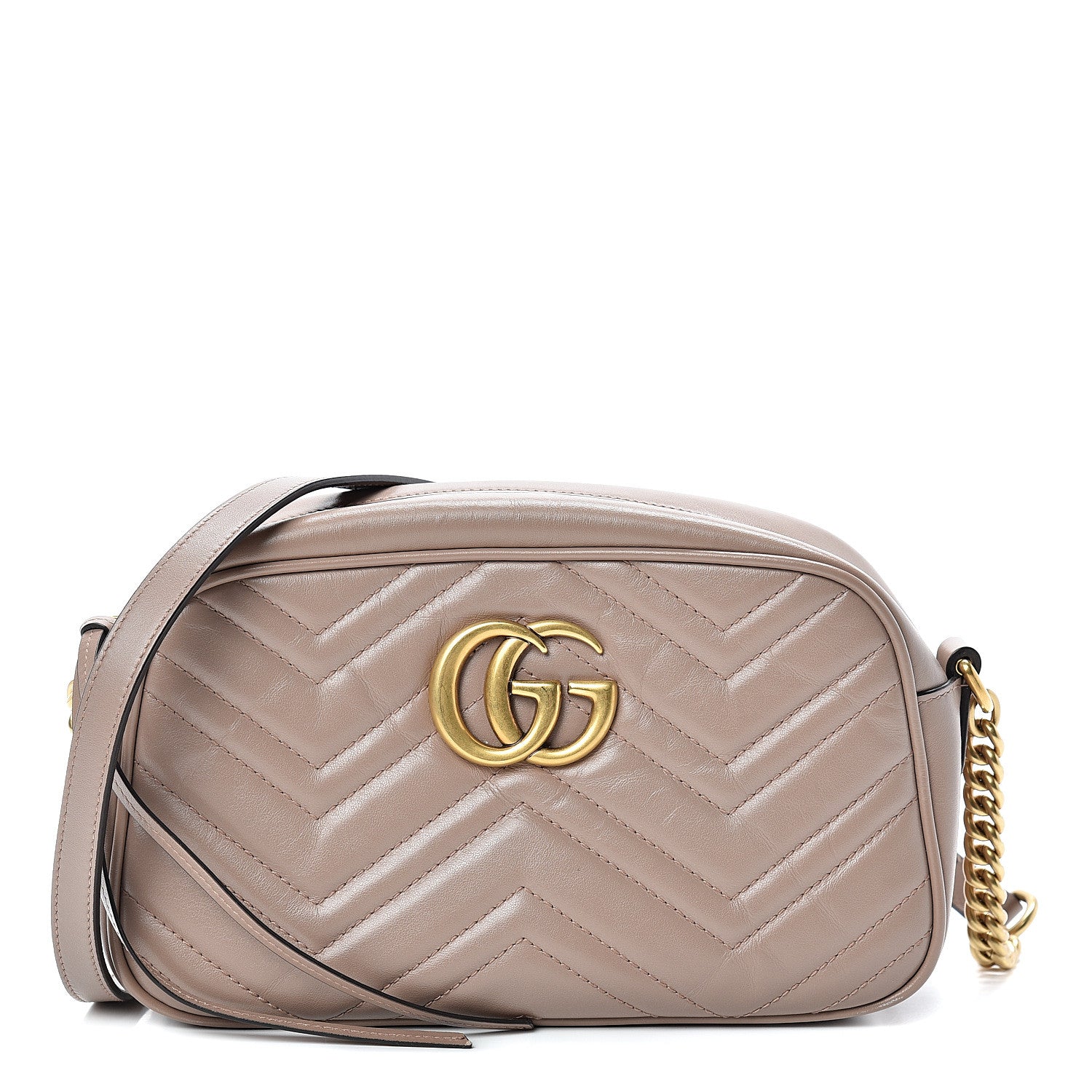 Gucci Calfskin Matelasse Small GG Marmont Chain Shoulder Bag Porcelain Rose 1 of 14