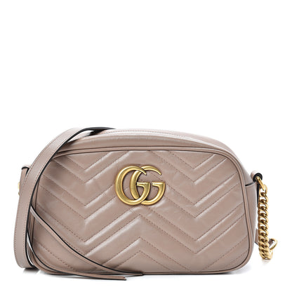 Gucci Calfskin Matelasse Small GG Marmont Chain Shoulder Bag Porcelain Rose 1 of 14