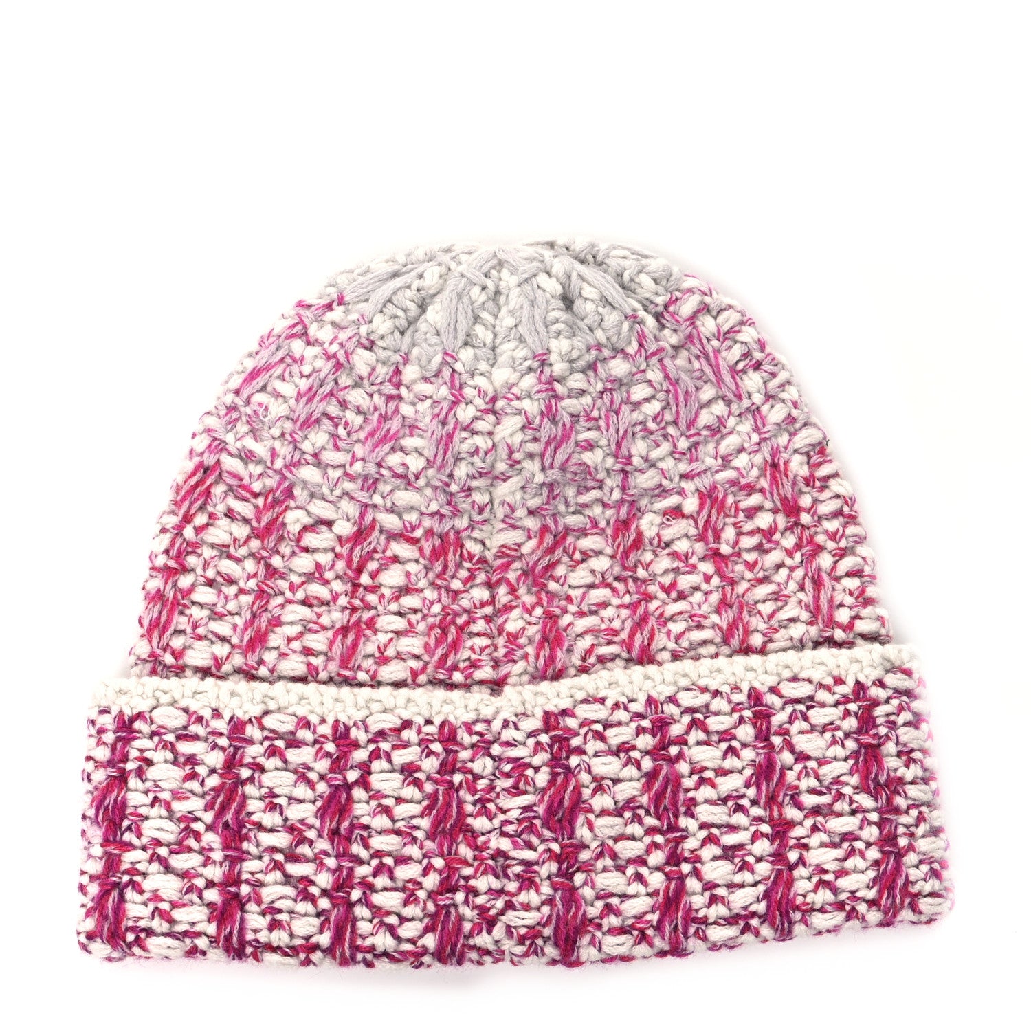 Chanel Cashmere CC Beanie Hat Pink Beige 2 of 4