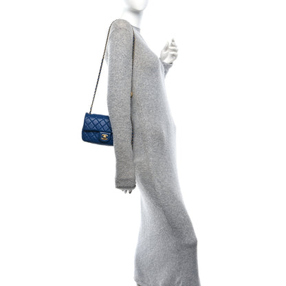 Chanel Lambskin Quilted Pearl Crush Mini Rectangular Flap Blue 2 of 10
