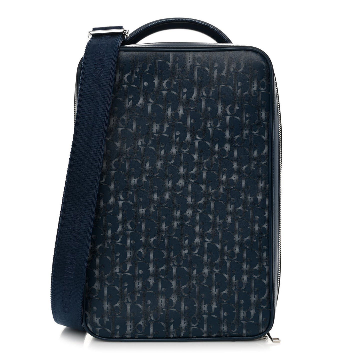 Calfskin Perforated Oblique Galaxy Marsupio World Tour Pelle Sling Navy Blue