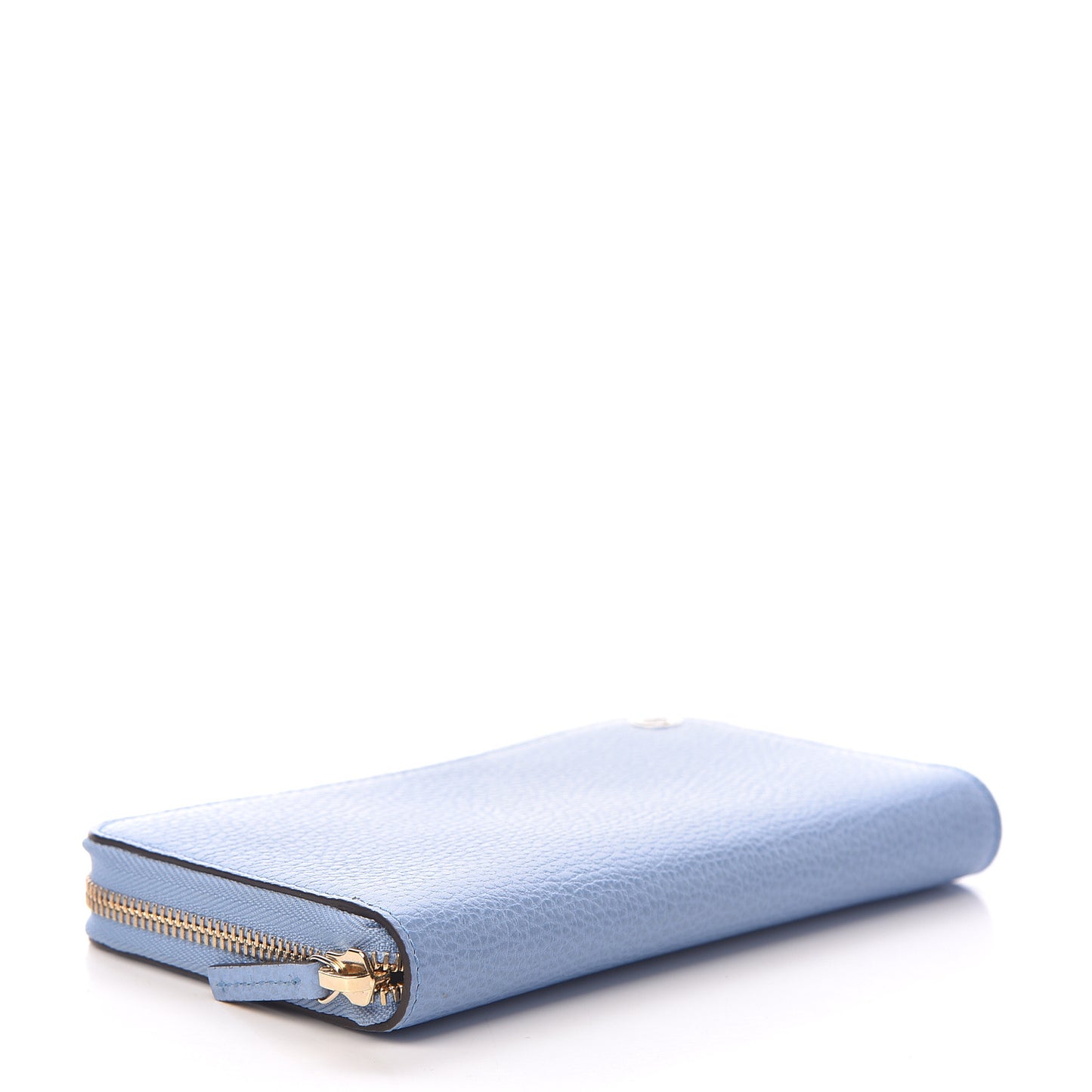 Dollar Calfskin GG Zip Around Wallet Mineral Blue
