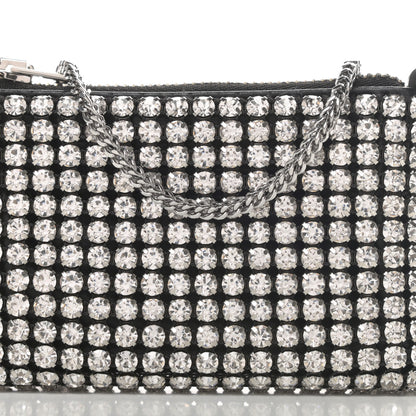 Alexander Wang Mesh Crystal Rhinestone Nano Heiress Shoulder Bag Black Silver 8 of 11