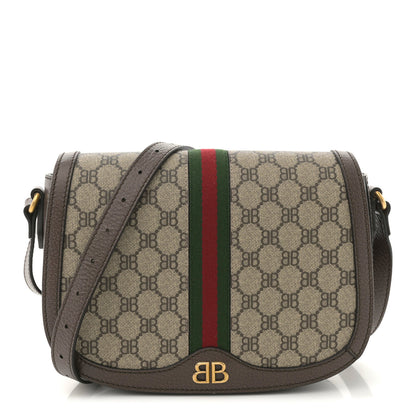 Gucci X BALENCIAGA BB Supreme Monogram Web Small Ophidia Shoulder Bag Beige New Acero 1 of 11