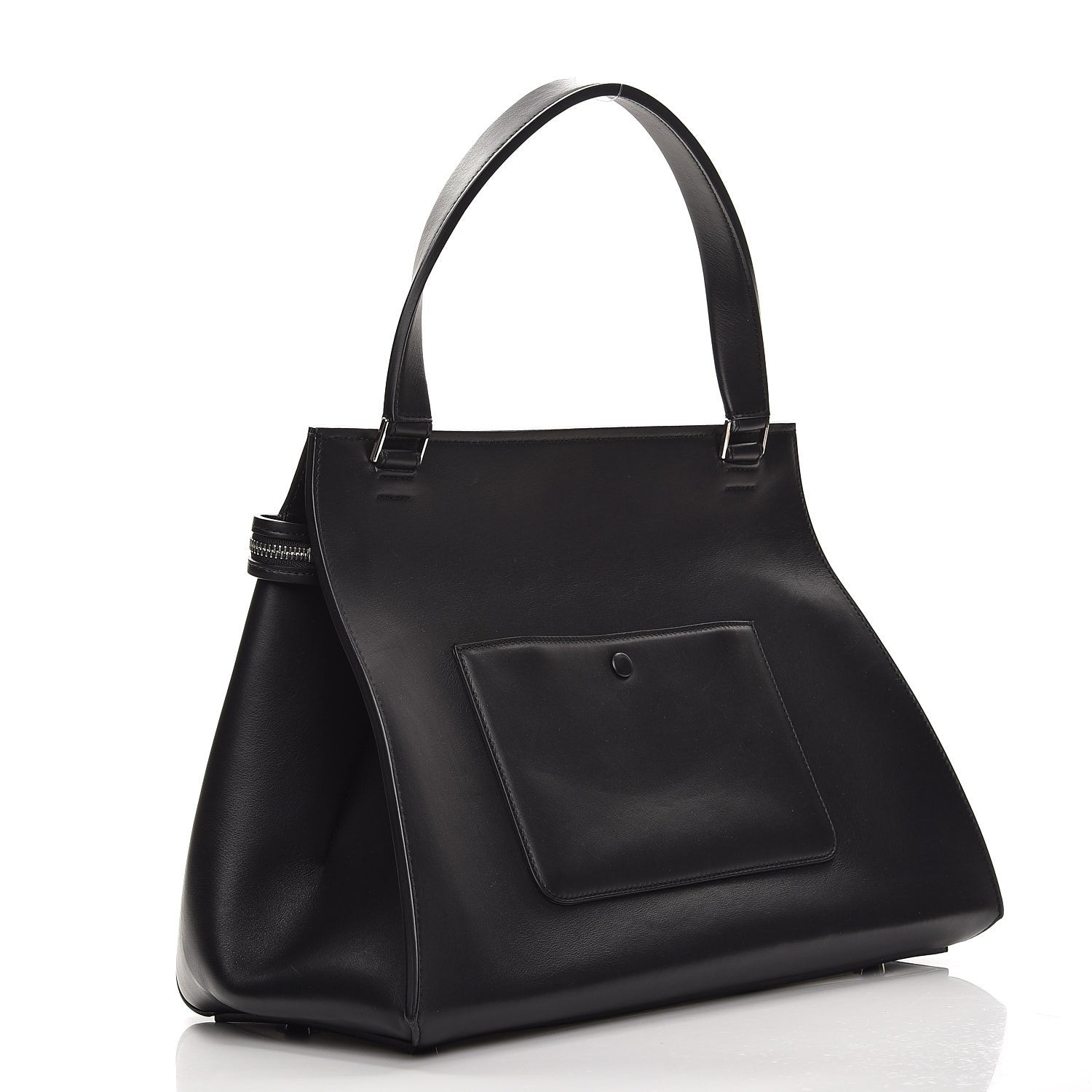 Celine Calfskin Large Bi-Color Edge Shoulder Bag Almond 3 of 8