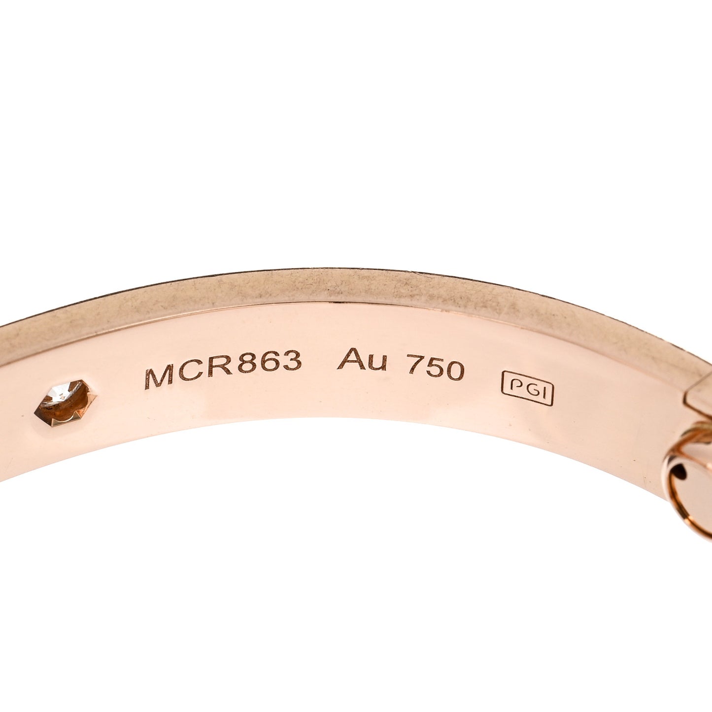 18K Pink Gold 4 Diamond LOVE Bracelet 16