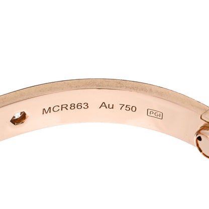 Cartier 18K Pink Gold 4 Diamond LOVE Bracelet 16 4 of 5