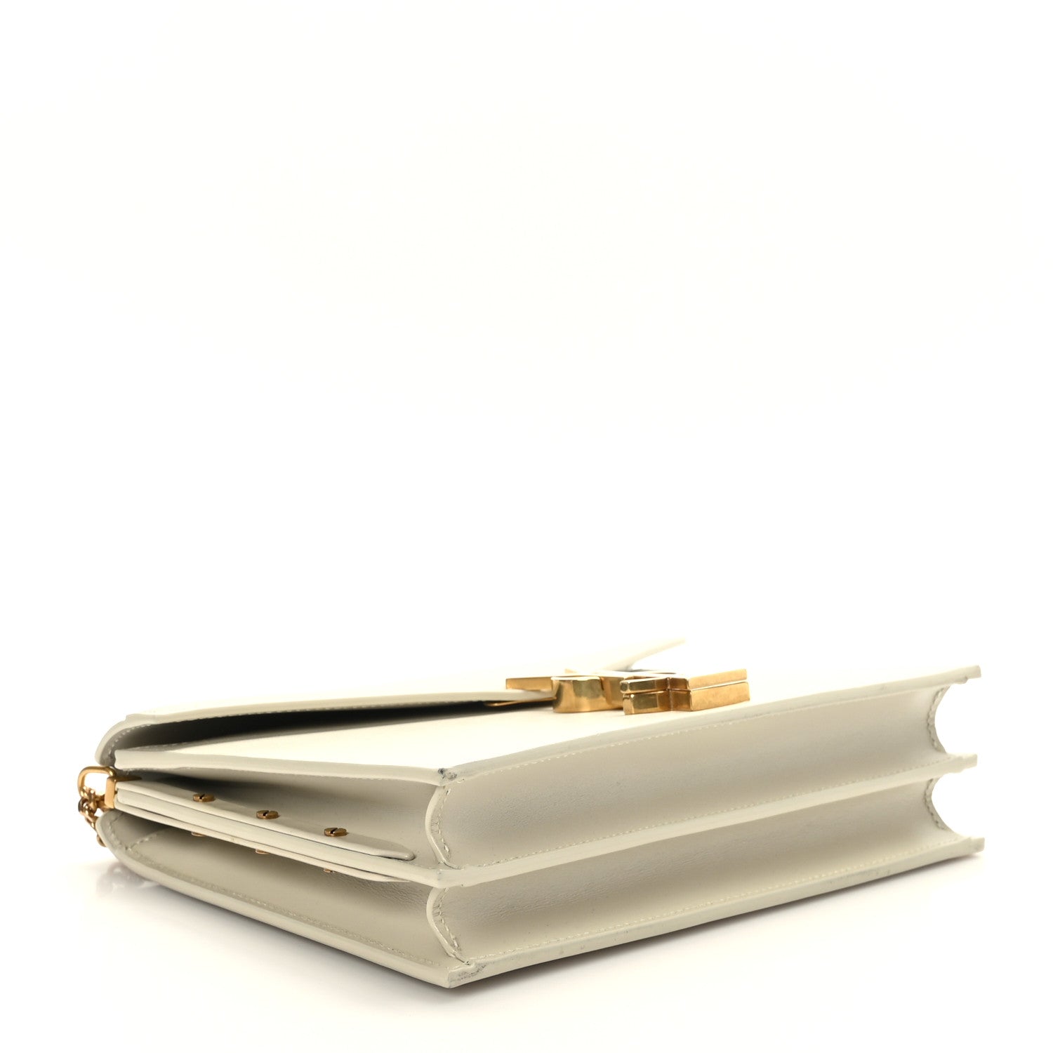 Saint Laurent Smooth Calfskin Monogram Cassandra Clasp Bag Crema Soft 4 of 11