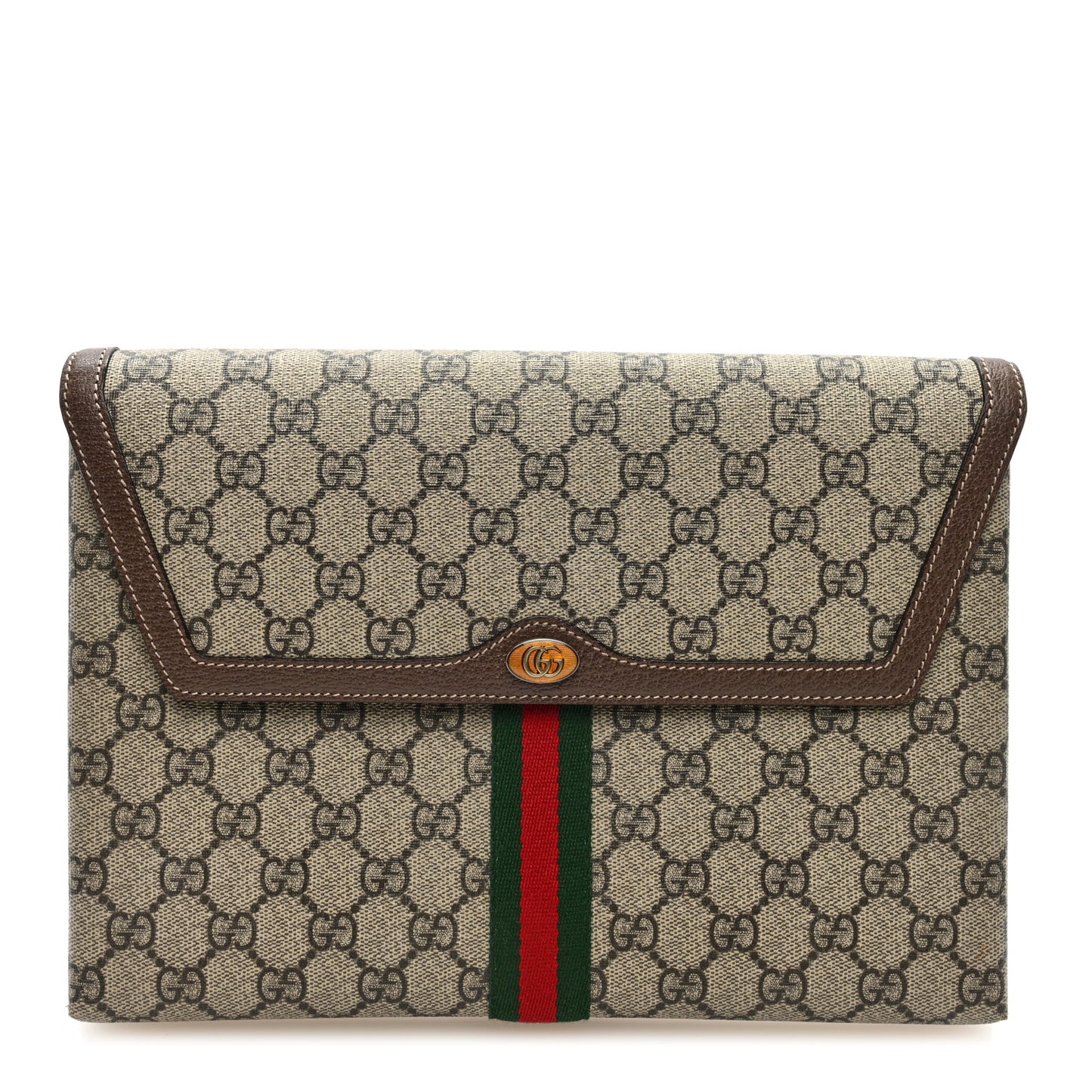 GG Supreme Monogram Web Ophidia Clutch Beige New Acero