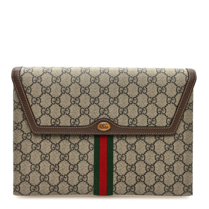 Gucci GG Supreme Monogram Web Ophidia Clutch Beige New Acero 1 of 6