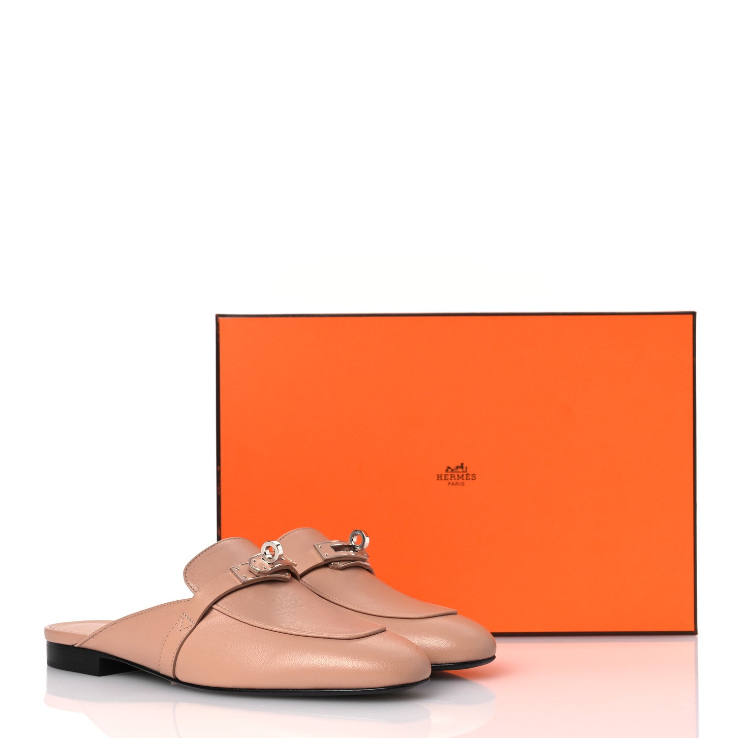 Hermes Calfskin Oz Mules 37 Beige Nude 12 of 12