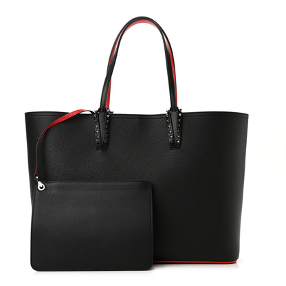 Christian Louboutin Calfskin Spikes East West Cabata Tote Black 1 of 10
