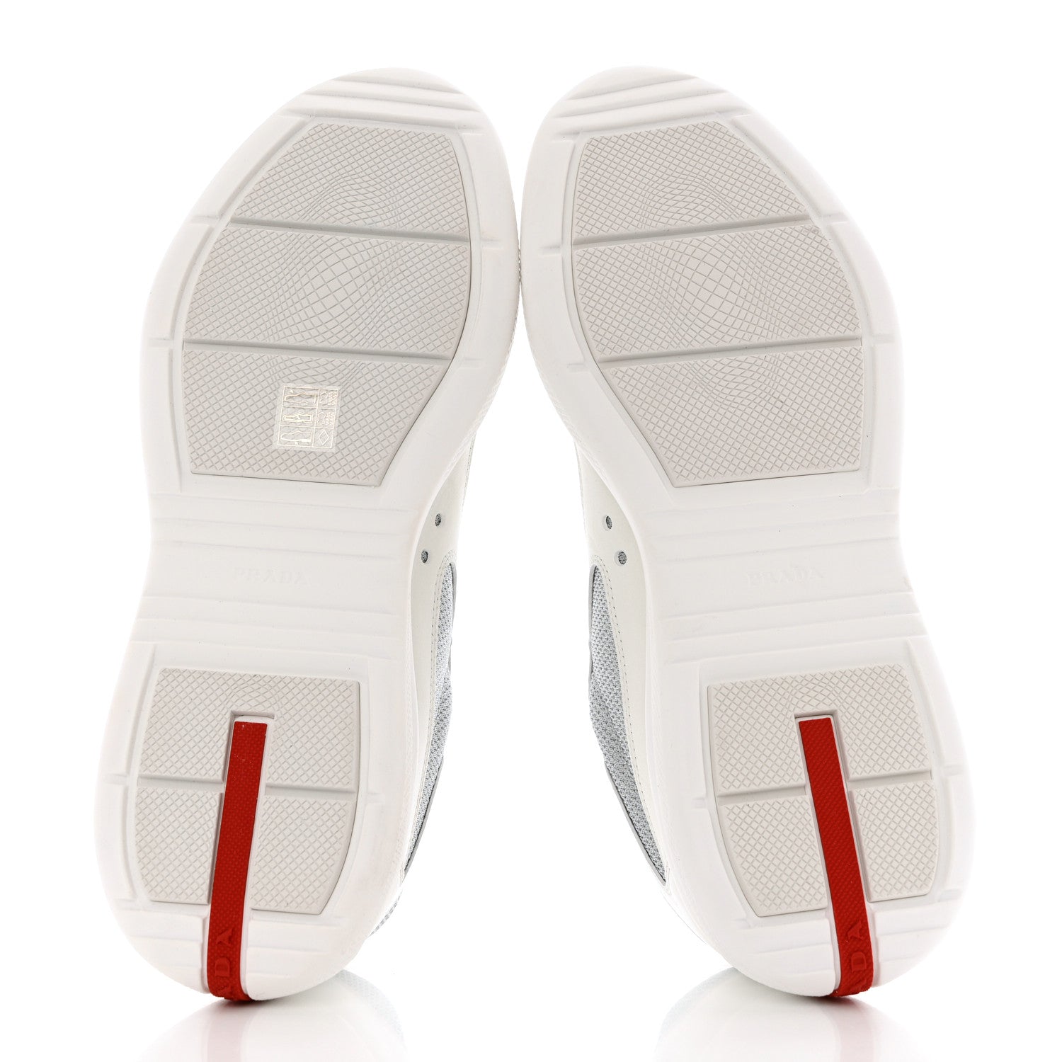 Prada Vitello Soft Mesh Mens America's Cup Sneakers 9 White Argento 5 of 9