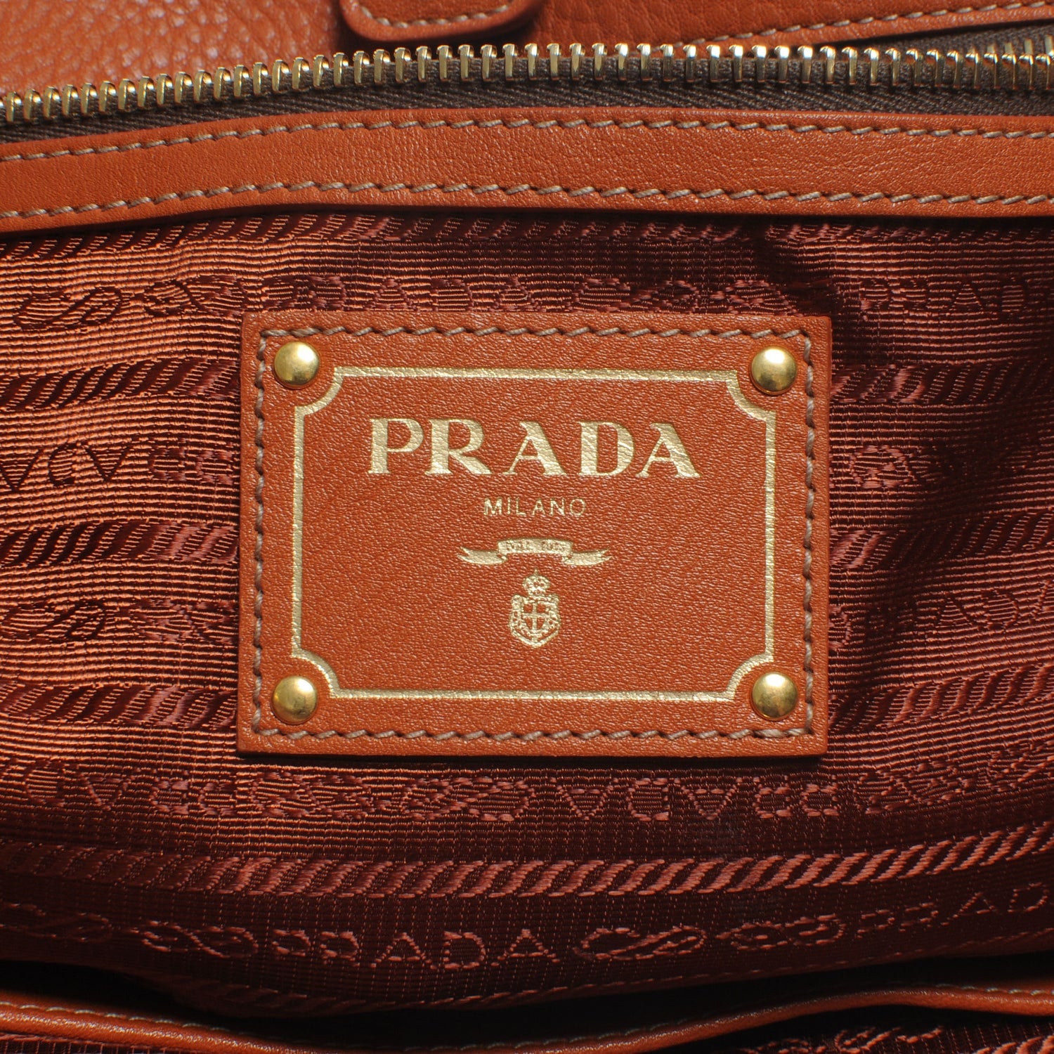 Prada Vitello Daino Tote Rame 7 of 9