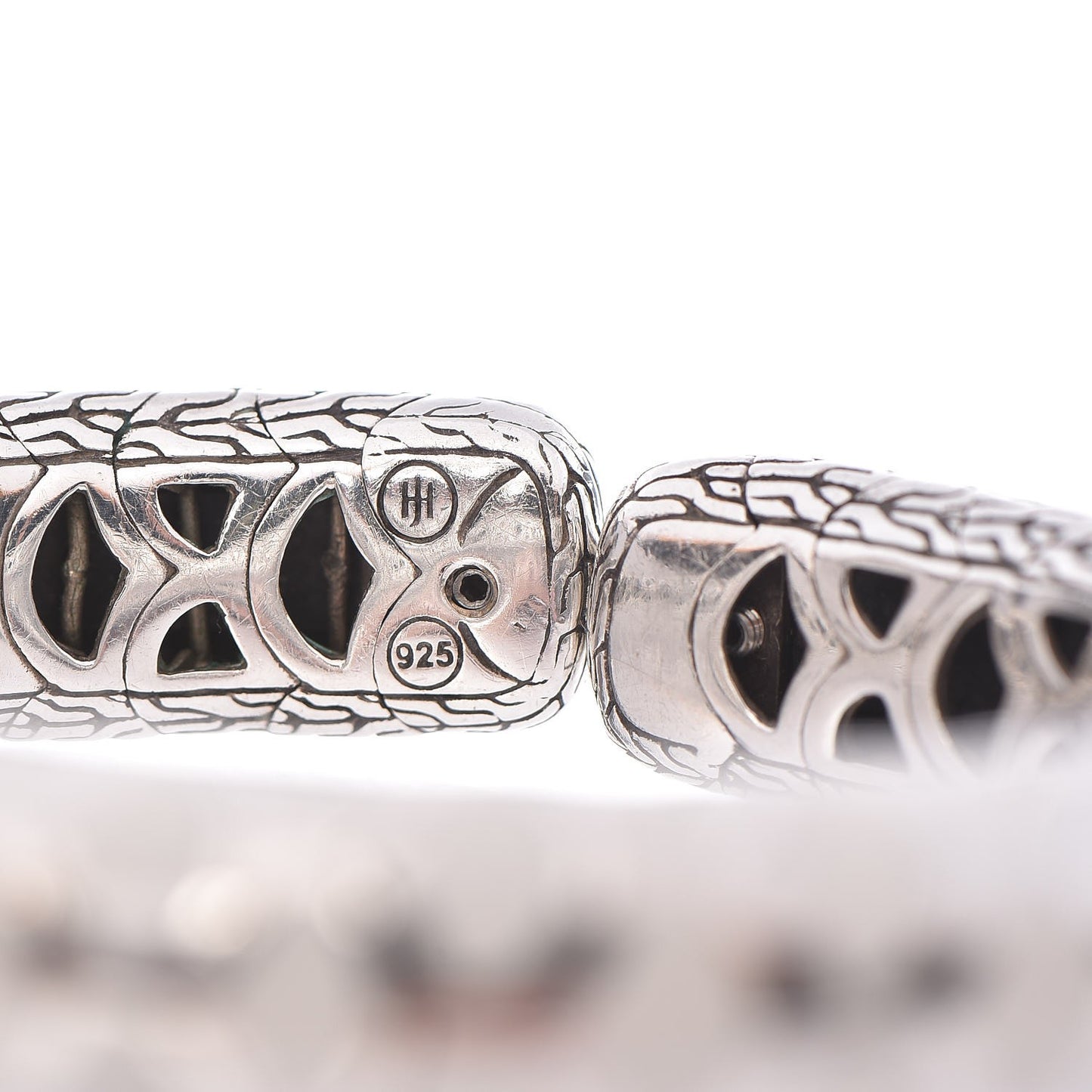 Sterling Silver Enamel Slim Flex Naga Cuff Bracelet White