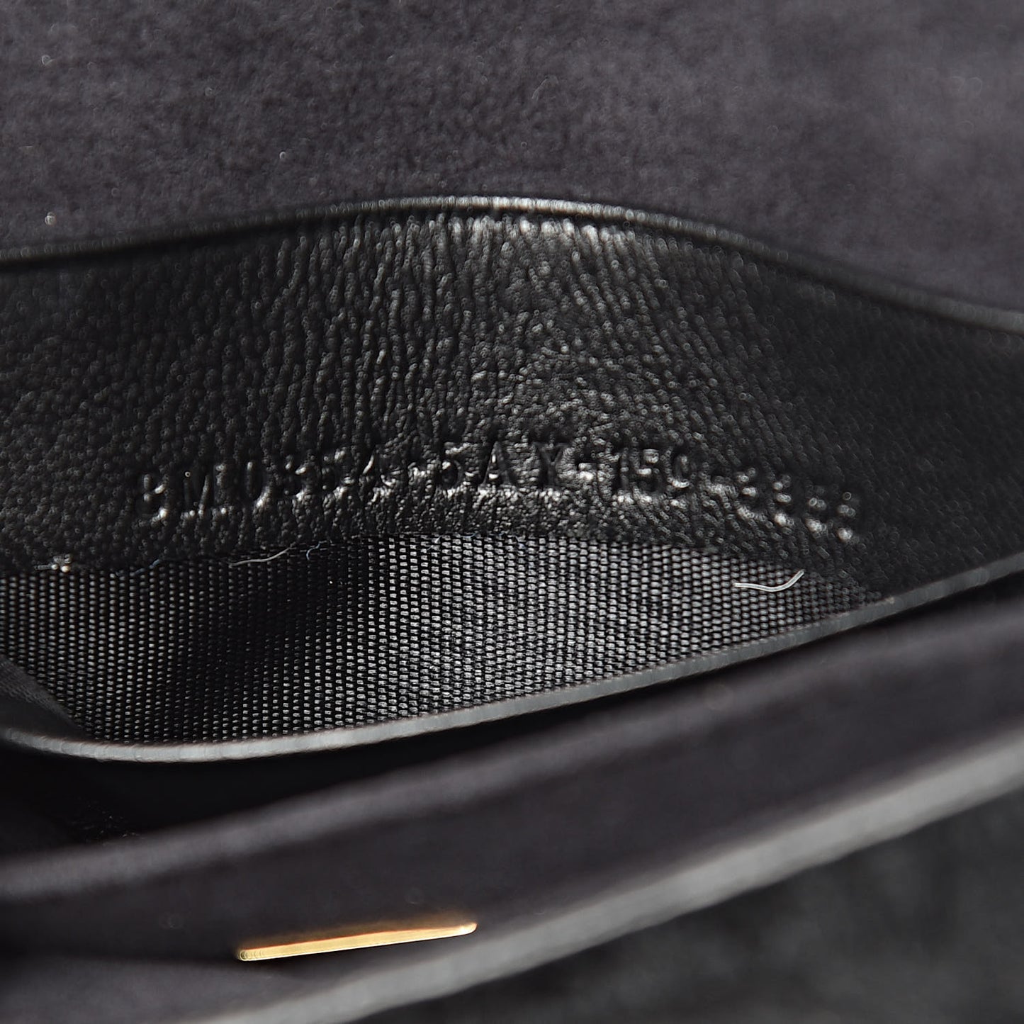 Shearling Shiny Nappa Micro Baguette Black