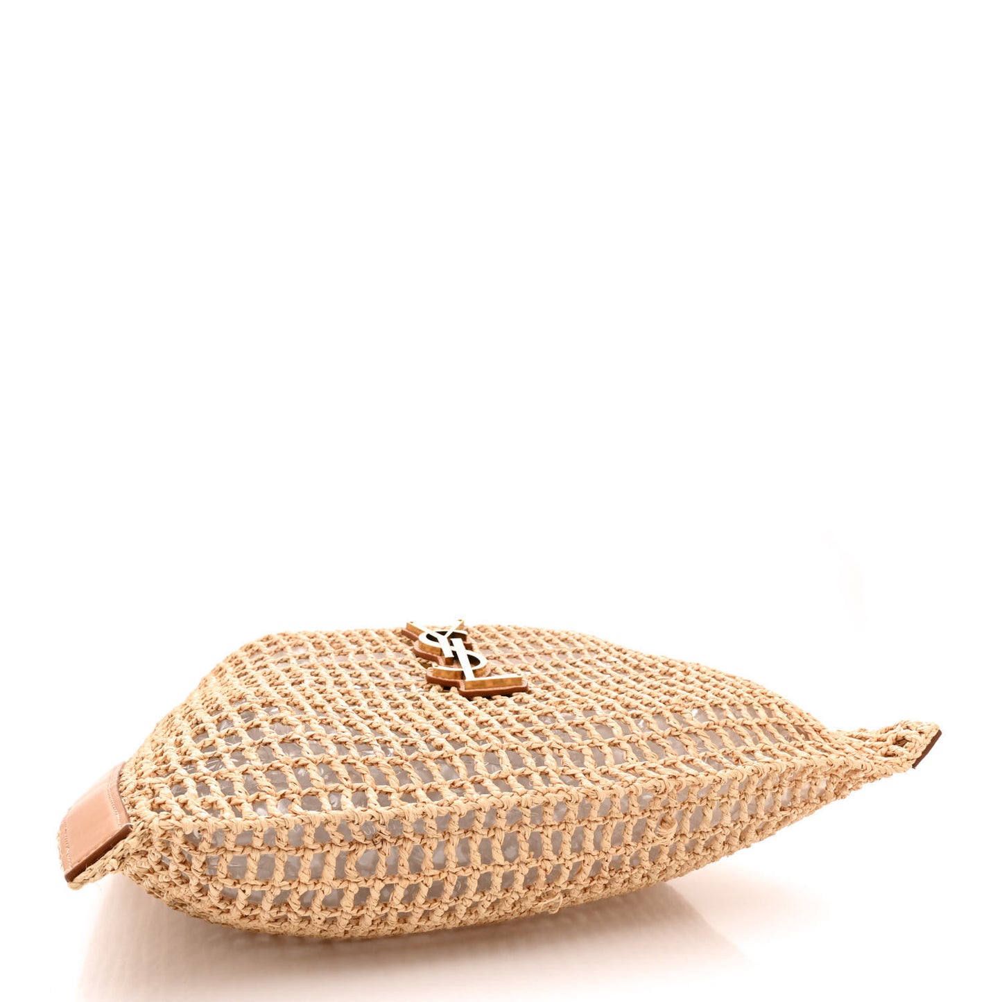 Raffia Calfskin Oxalis Shoulder Bag Naturale