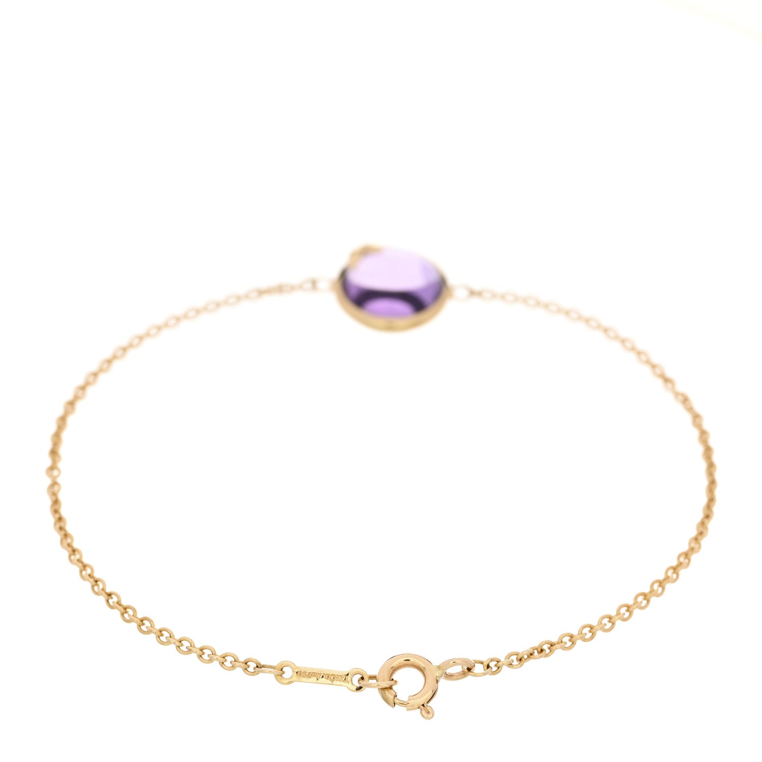 Tiffany 18k Yellow Gold Amethyst Paloma Picasso Olive Leaf Bracelet 2 of 4