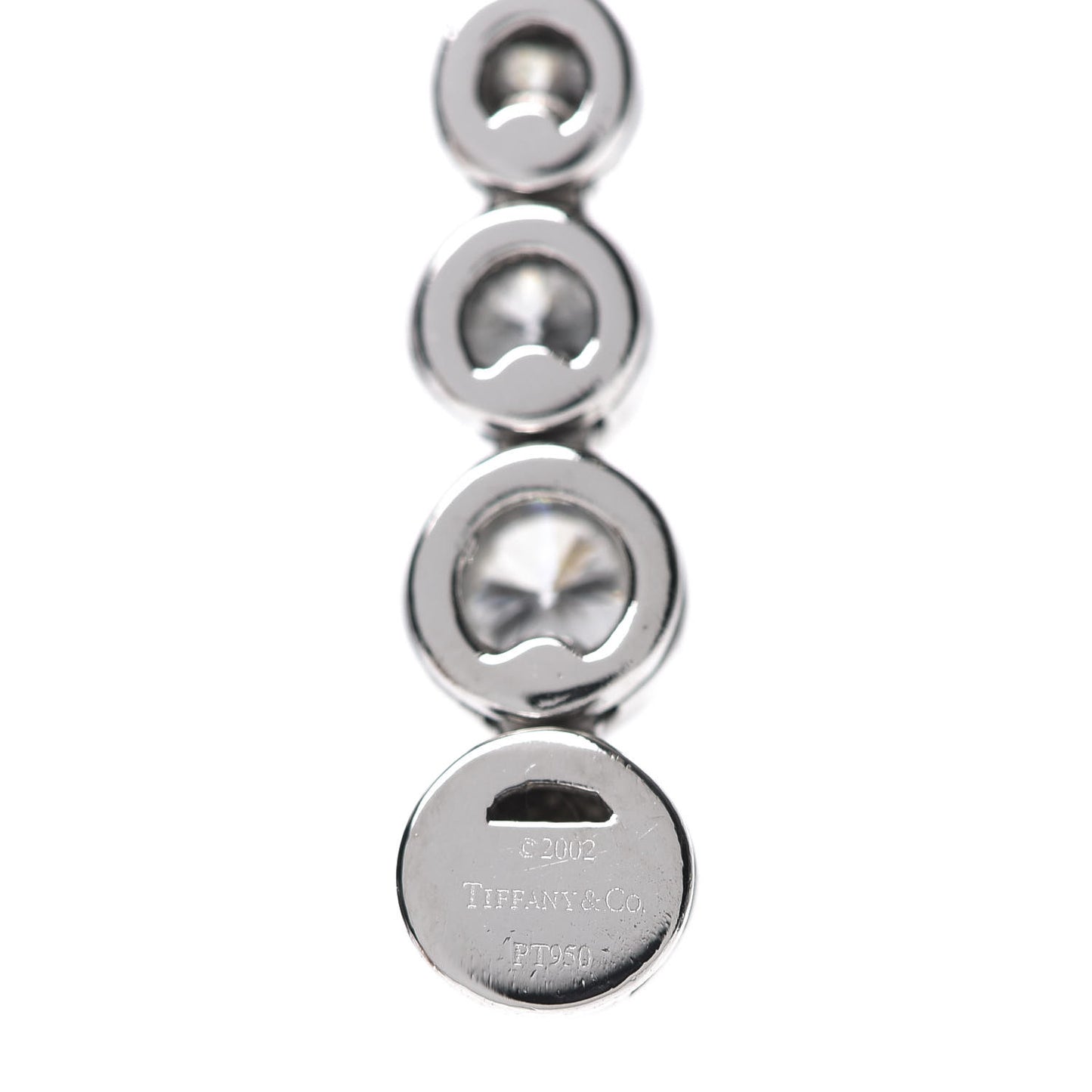 Platinum Diamond Jazz Graduated Drop Pendant Necklace