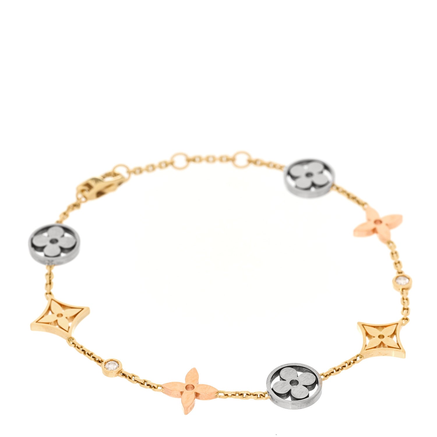 Louis Vuitton 18K Yellow White Pink Gold Diamond Idylle Blossom Bracelet 1 of 5