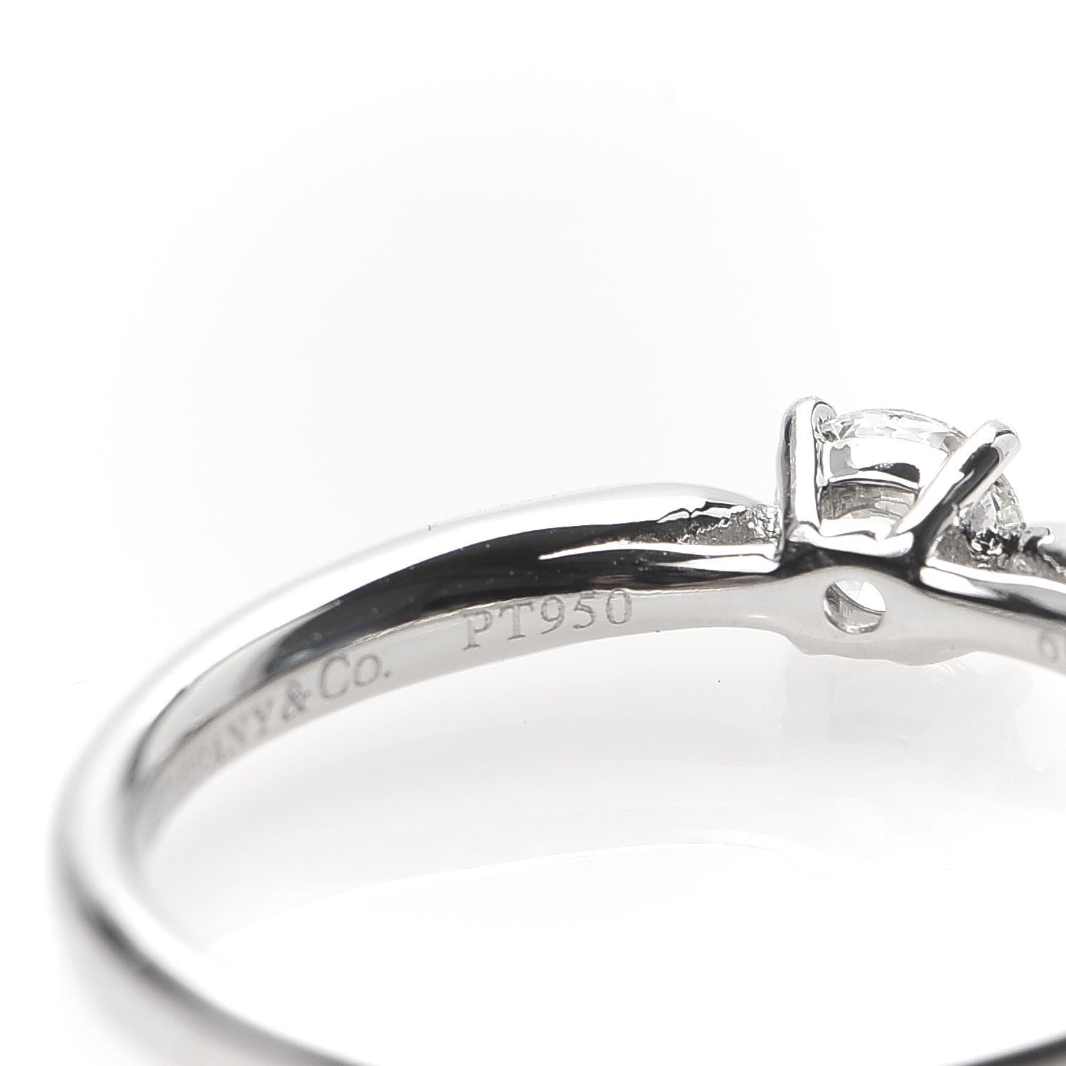 Tiffany Platinum Diamond .24ct Round Brilliant Harmony Engagement Ring 52 6 6 of 7