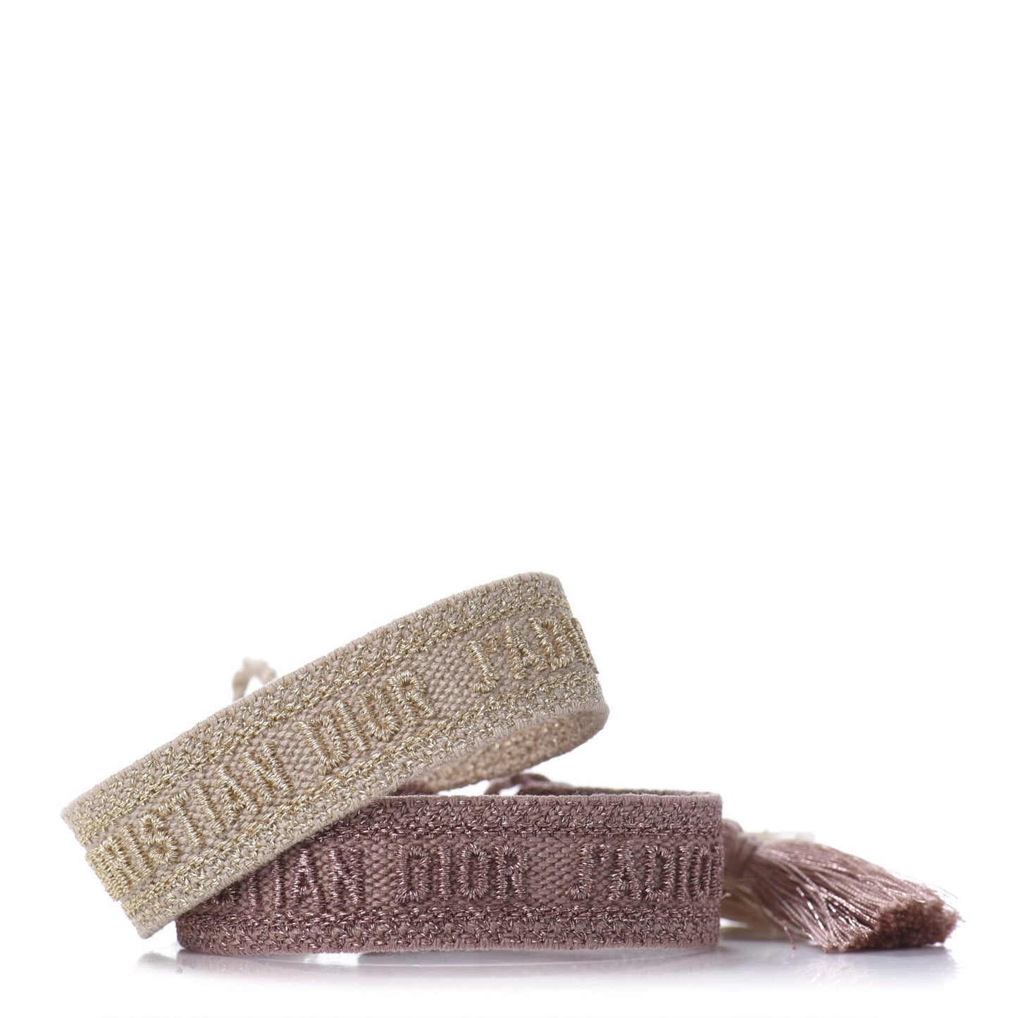 Woven Cotton J'Adior Friendship Bracelet Set Gold Pink