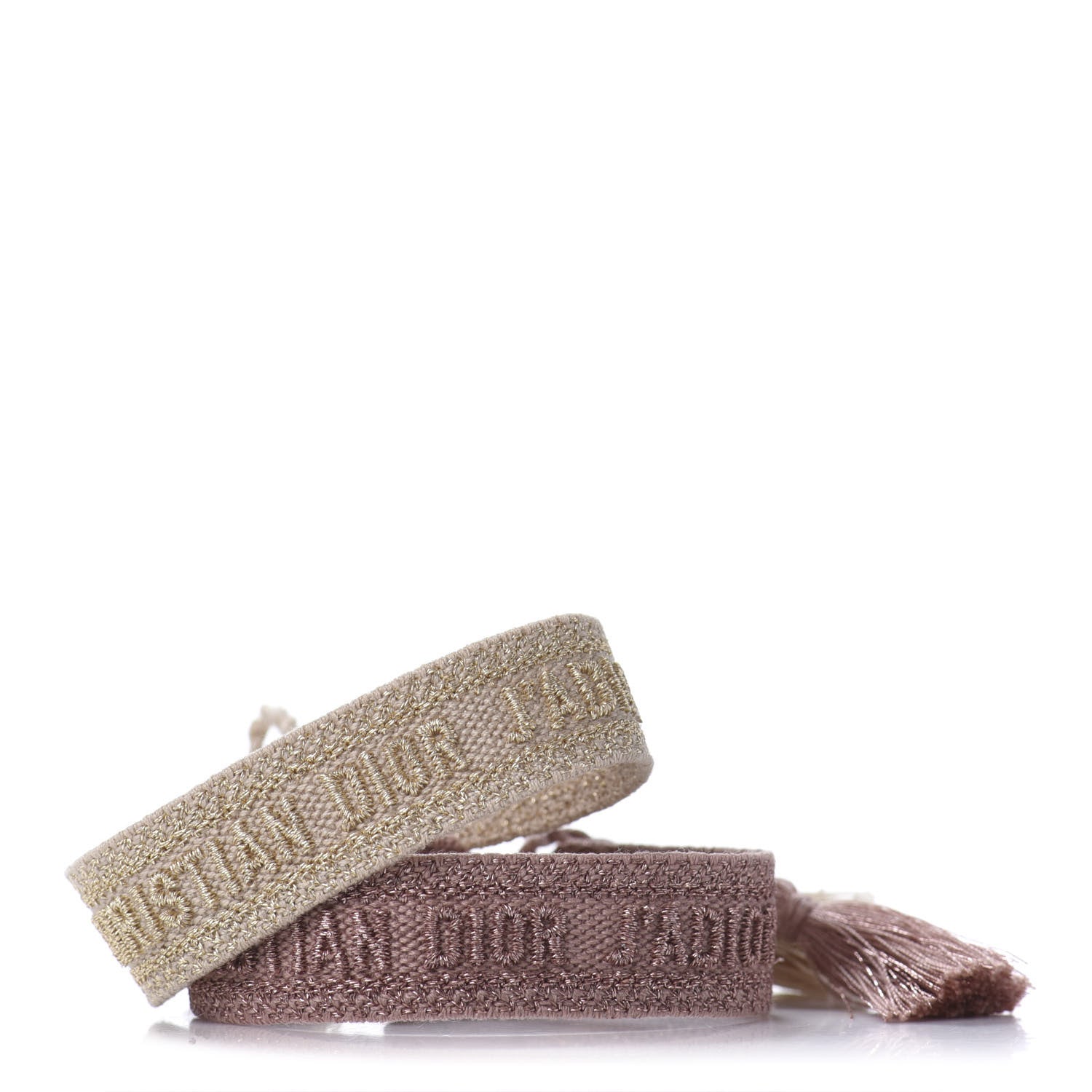 Christian Dior Woven Cotton J'Adior Friendship Bracelet Set Gold Pink 1 of 5