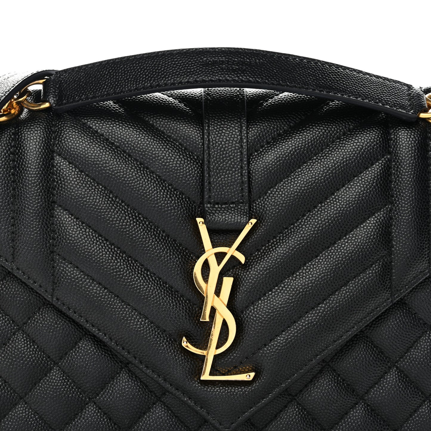 Grain De Poudre Textured Mixed Matelasse Triquilt Medium Monogram Satchel Black