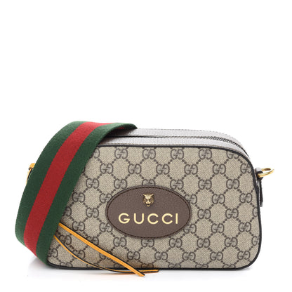 Gucci GG Supreme Monogram Web Neo Vintage Shoulder Bag Beige New Acero Crop 1 of 9