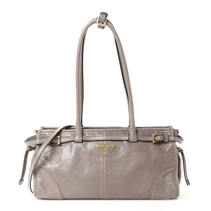 Prada Shiny Nappa Medium Shoulder Bag Pewter 1 of 10