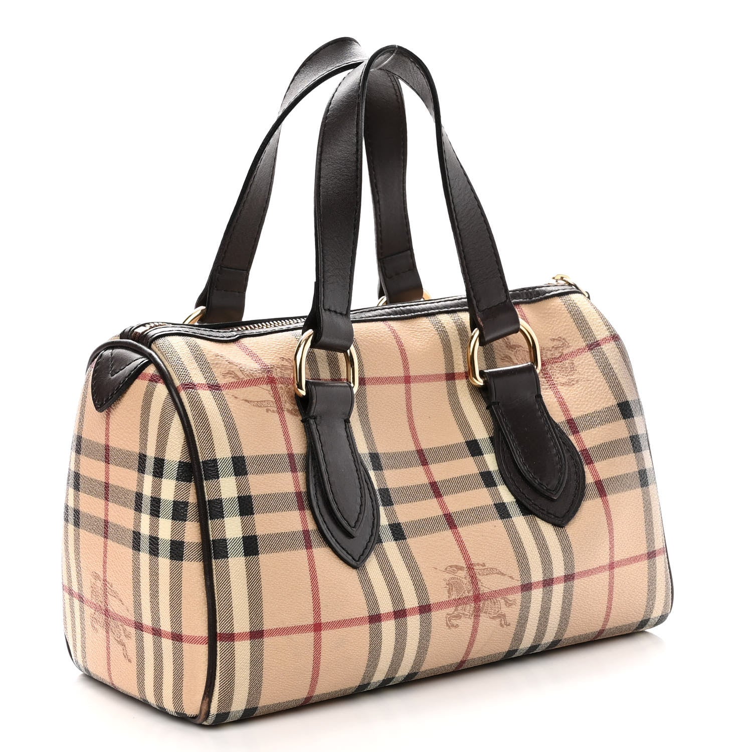 Burberry Haymarket Check Small Chester Bowling Bag Chocolate 3 of 12