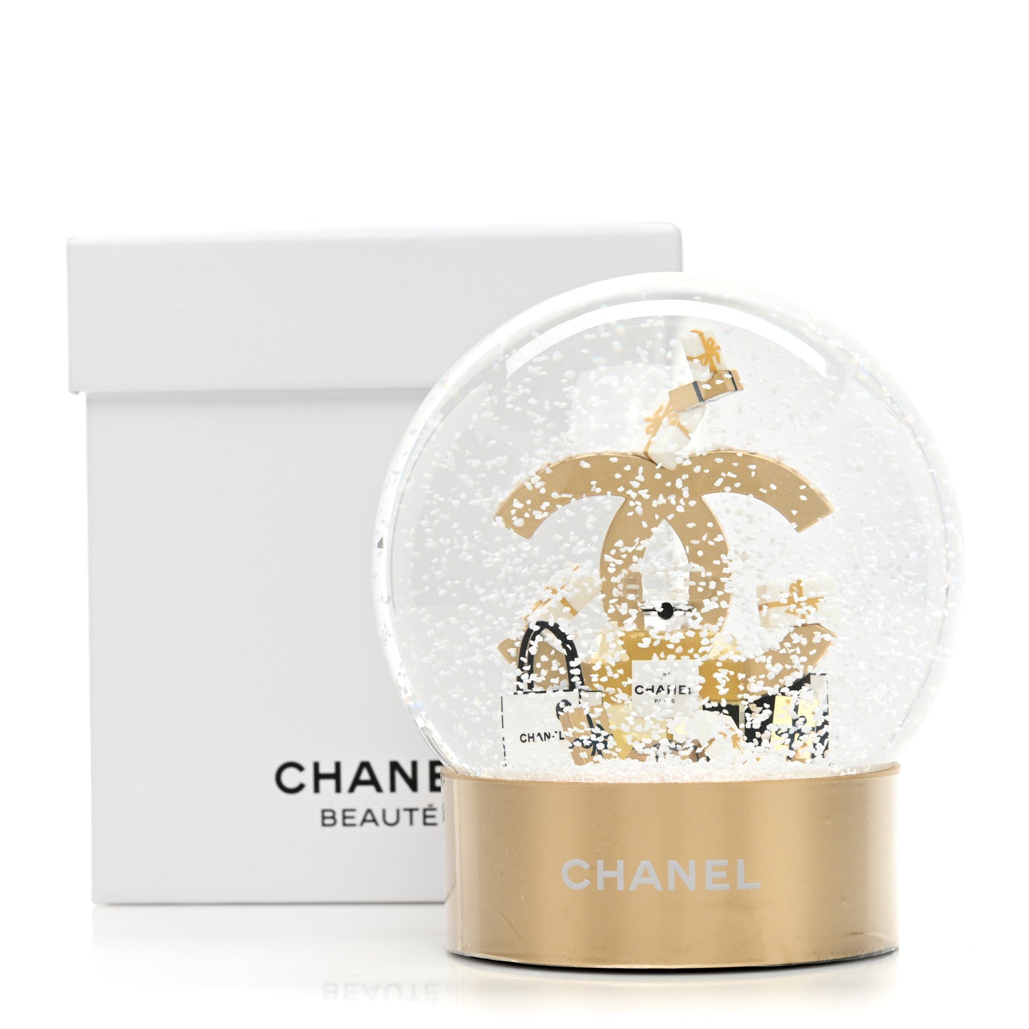 Chanel Glass CC Shopping Bag Snow Globe Gold 5 of 5