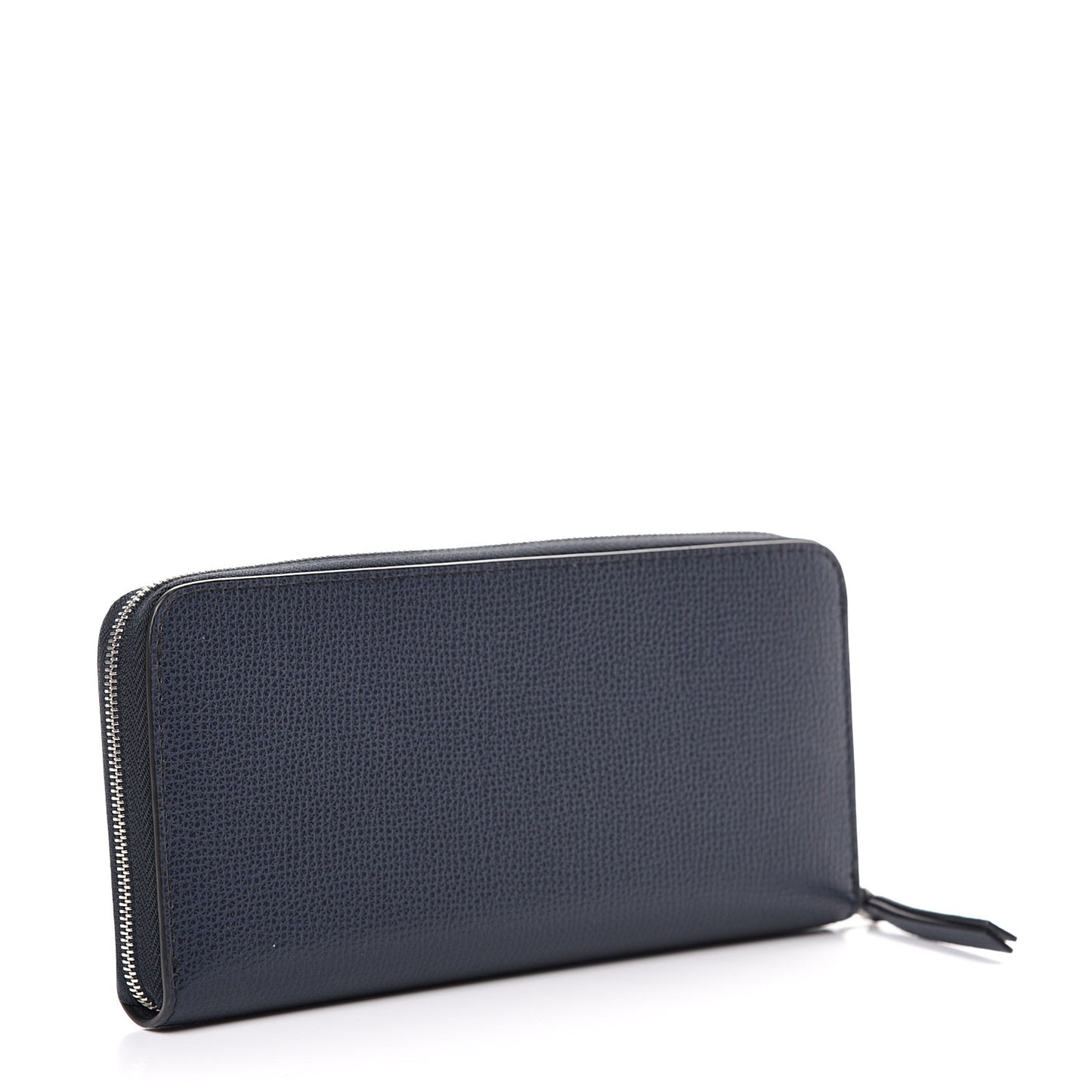 Cross Grain Zip Around Wallet Navy