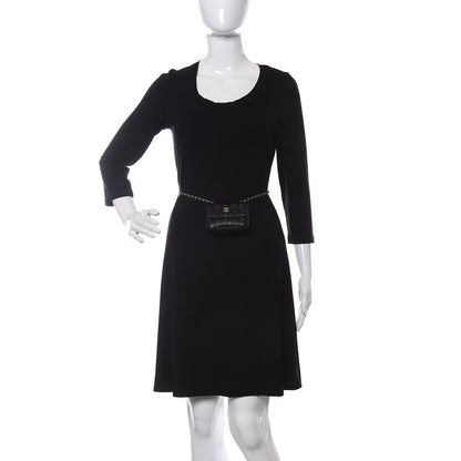 Chanel Lambskin Camellia Embossed Chain Belt Bag Black 2 of 11