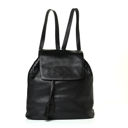 Chanel Lambskin CC Drawstring Backpack Black 1 of 9