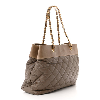 Chanel Calfskin Quilted Large Soft Elegance Tote Beige 3 of 13