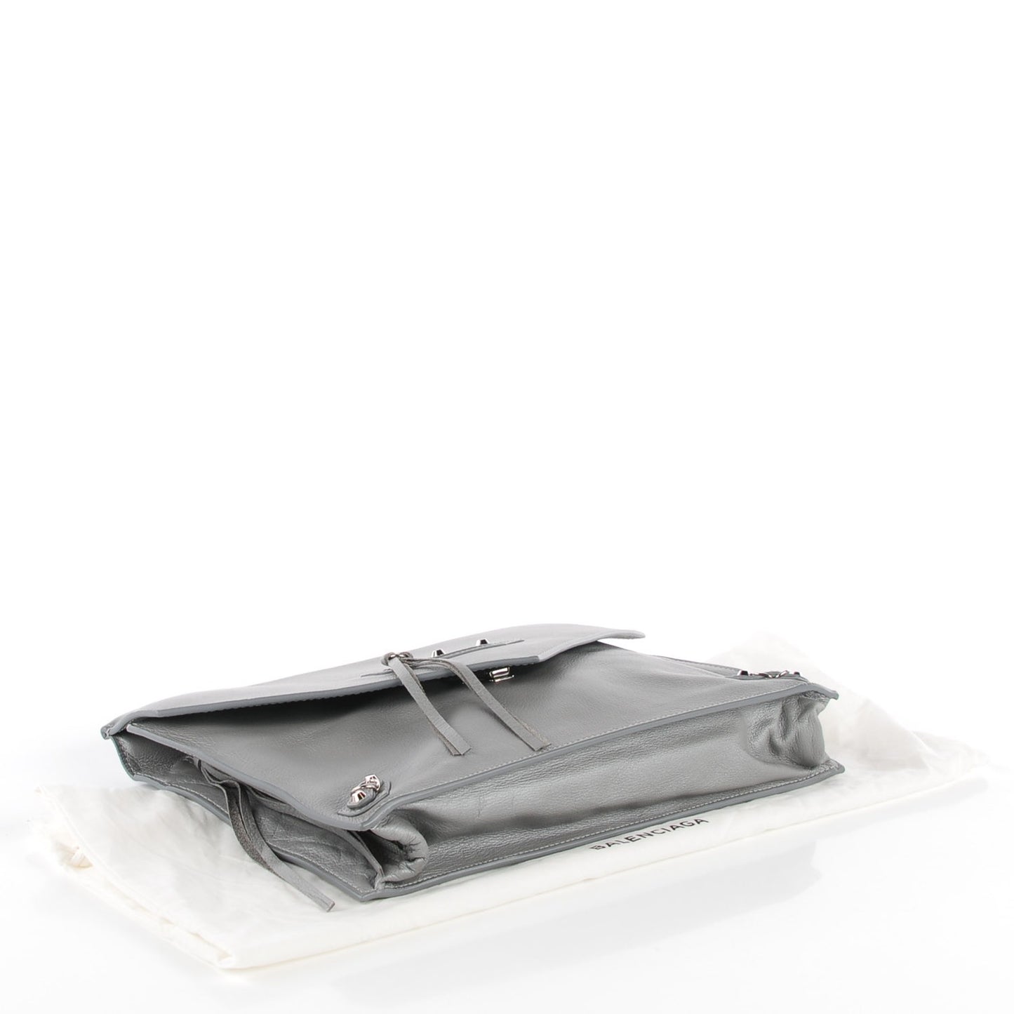 Veau Papier Sight Clutch Gris Metal