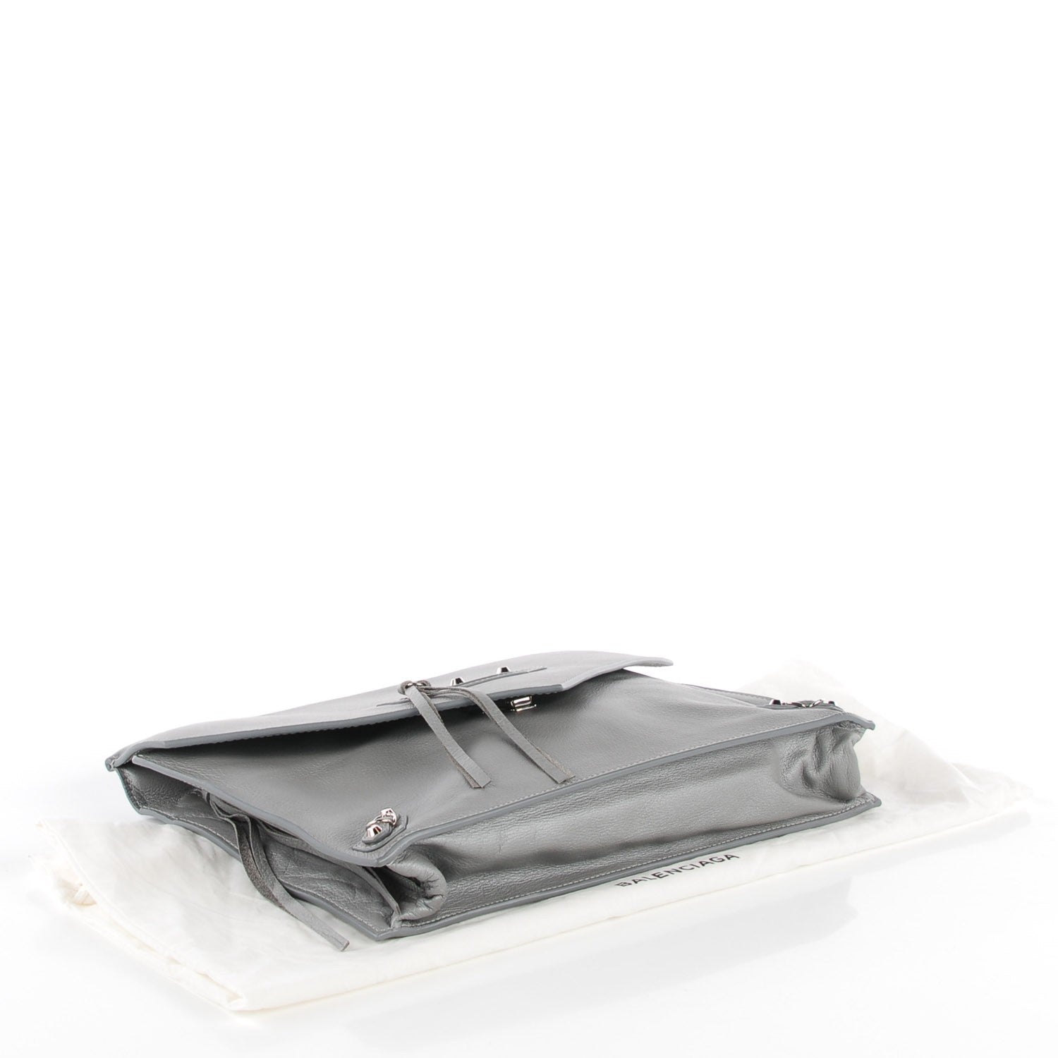 Balenciaga Veau Papier Sight Clutch Gris Metal 4 of 11