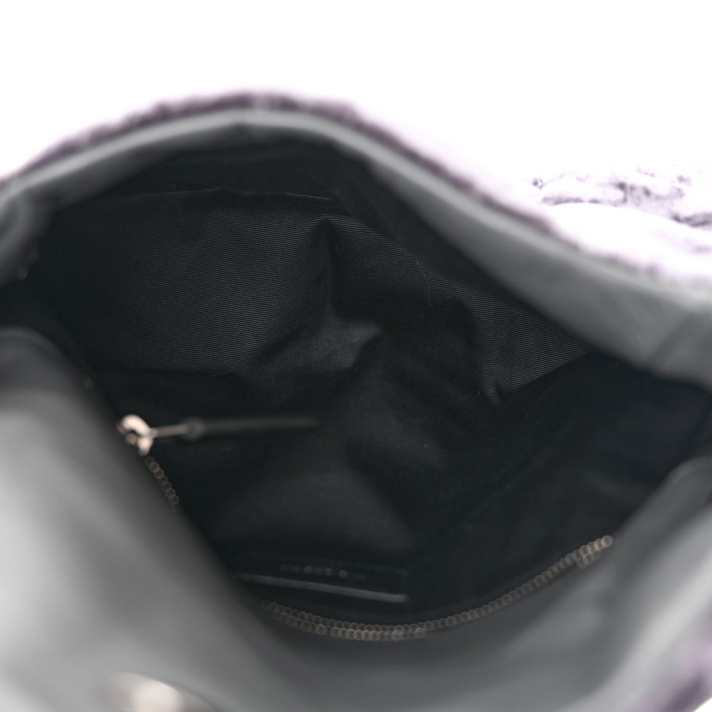Crushed Velvet Quilted Small Loulou Puffer Monogram Chain Satchel Cloud Grey