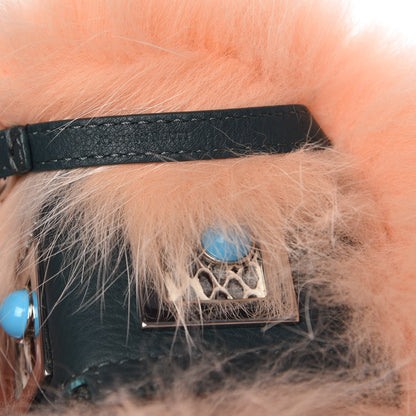 Fendi Fox Fur Calfskin Hypnoteyes Coin Purse Bag Charm Palmspring English Green 4 of 5