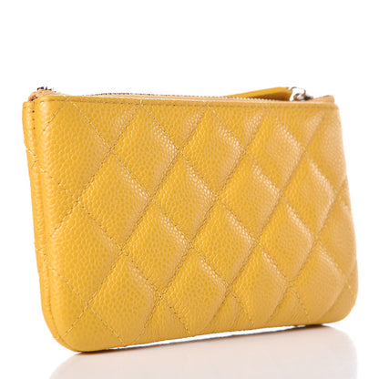 Chanel Caviar Quilted Small Cosmetic Case Yellow 3 of 8