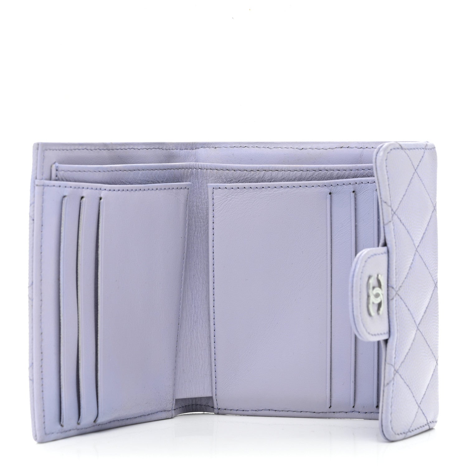 Chanel Caviar Quilted Compact Flap Wallet Light Purple 5 of 10