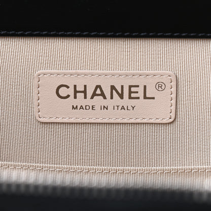 Chanel Glazed Calfskin Raffia Vanity Case Bag Black Beige 6 of 9