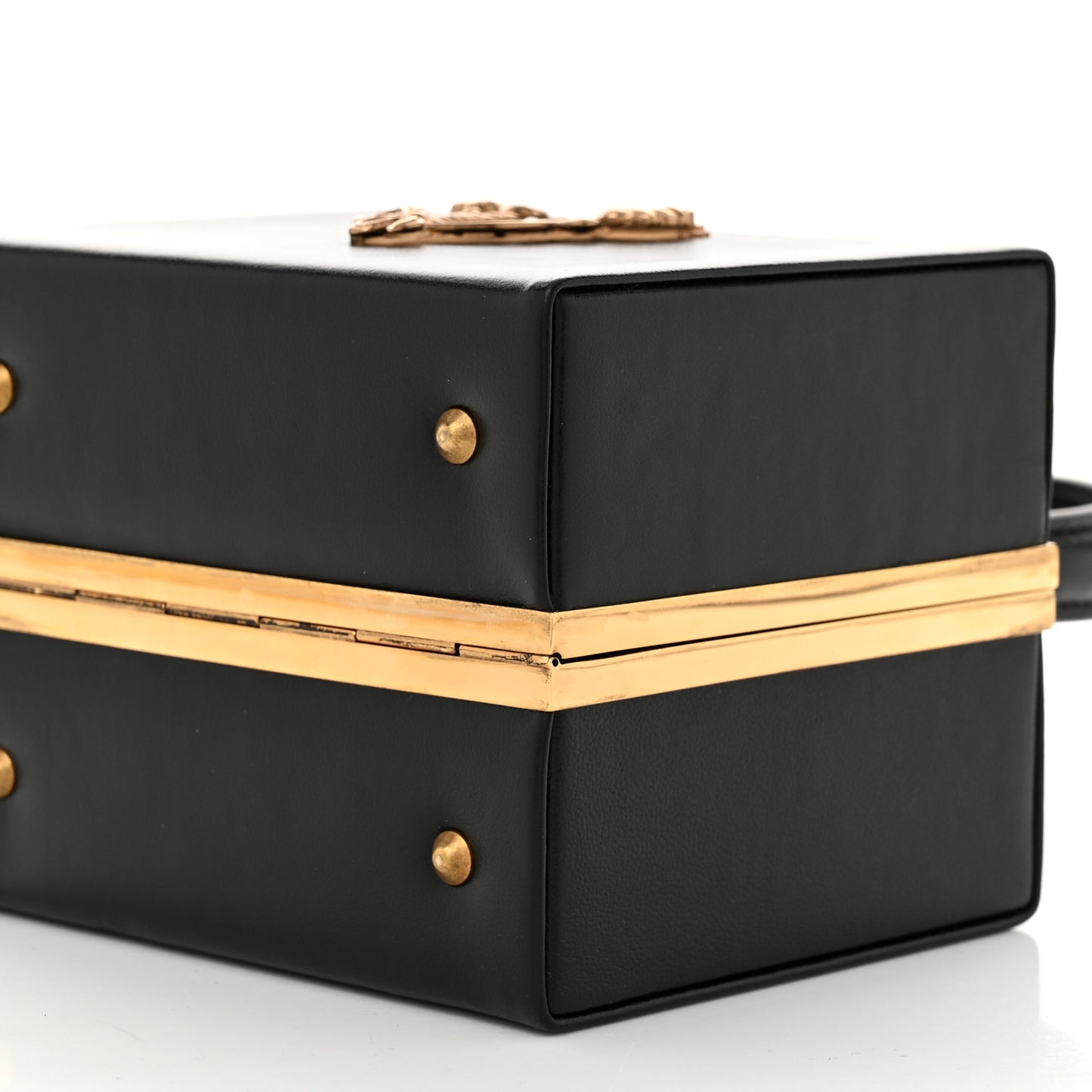 Calfskin Virtus Square Shoulder Bag Black